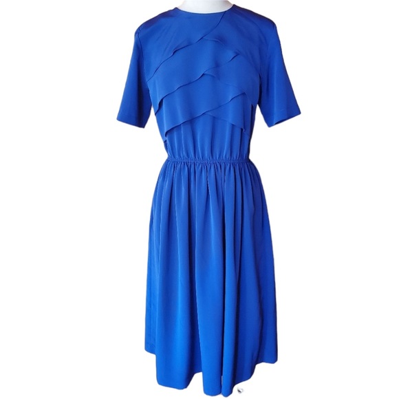 Vintage Dresses & Skirts - 1980s JT Dress Royal Blue Career Dress‎